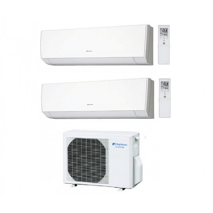CLIMATIZZATORE CONDIZIONATORE FUJI INVERTER DUAL SPLIT A PARETE serie LM 9000+12000 con ROG18L