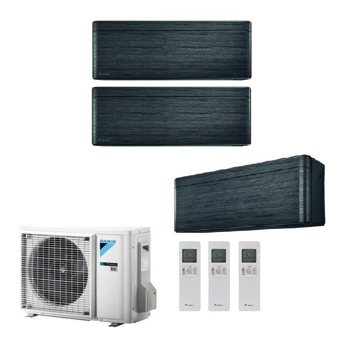 CLIMATIZZATORE CONDIZIONATORE DAIKIN BLUEVOLUTION TRIAL SPLIT INVERTER STYLISH BLACKWOOD R-32 WI-FI 7000+7000+12000 CON 3MXM52N - 7+7+12 - NEW REAL BLACKWOOD