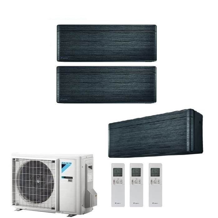 CLIMATIZZATORE CONDIZIONATORE DAIKIN BLUEVOLUTION TRIAL SPLIT INVERTER STYLISH BLACKWOOD R-32 WI-FI 12000+12000+12000 CON 3MXM68N - 12+12+12 - NEW REAL BLACKWOOD