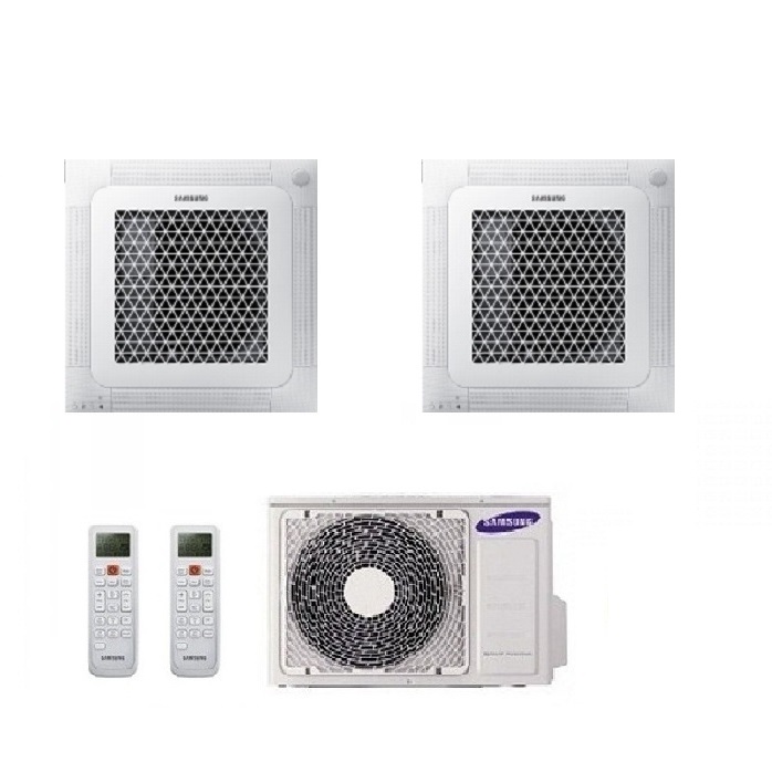CLIMATIZZATORE CONDIZIONATORE SAMSUNG INVERTER DUAL SPLIT WINDFREE R-32 A CASSETTA 4 VIE MINI 12000+12000 CON AJ050TXJ – NEW 12+12