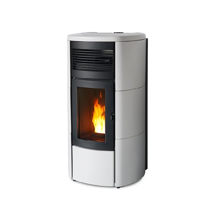 STUFA A PELLET MCZ CLUB AIR 10 KW BIANCA IN ACCIAIO E CERAMICA
