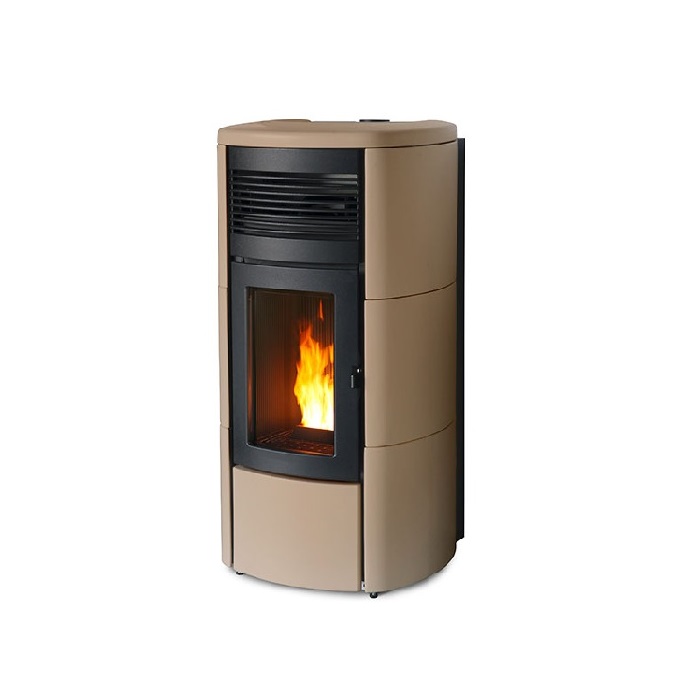 STUFA A PELLET MCZ CLUB HYDROMATIC 24 TOP E FIANCHI IN CERAMICA – 24 KW SABBIA