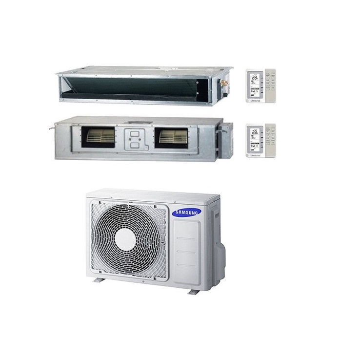 CLIMATIZZATORE CONDIZIONATORE SAMSUNG DUAL SPLIT CANALIZZABILE SLIM 9000+18000 con AJ050TXJ - CLASSE A++/A 9+18