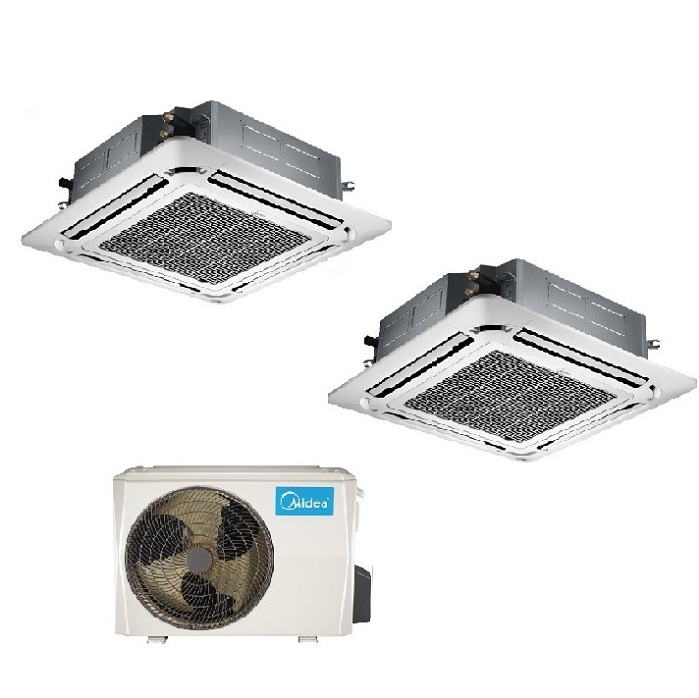 CLIMATIZZATORE CONDIZIONATORE DUAL SPLIT MIDEA A CASSETTA 4 VIE  R-32 9000+12000 CON M20-18FN8-Q – NEW 9+12