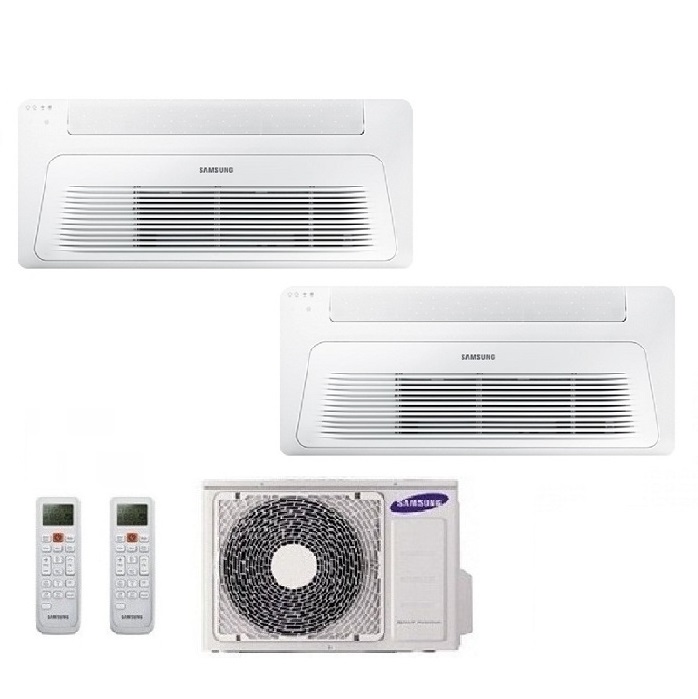 CLIMATIZZATORE CONDIZIONATORE SAMSUNG INVERTER DUAL SPLIT WINDFREE R-32 A CASSETTA 1 VIA 12000+12000 CON AJ050TXJ – NEW 12+12