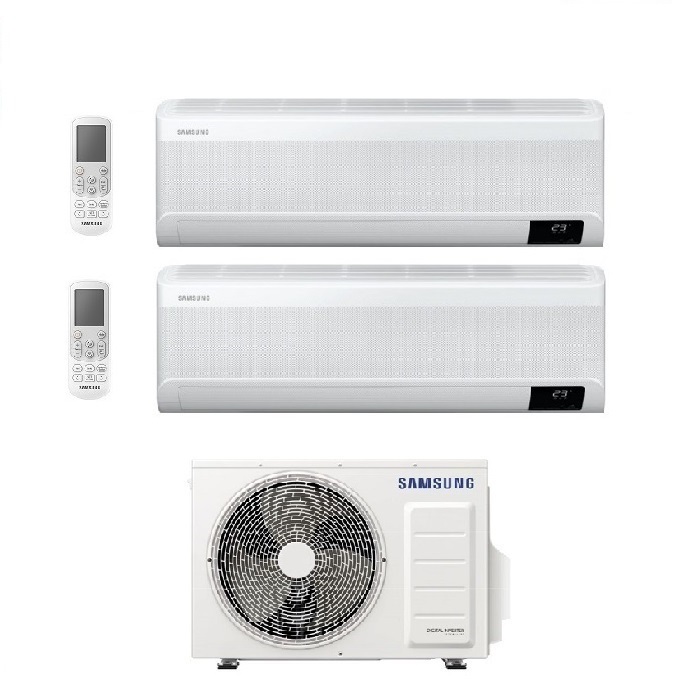 CLIMATIZZATORE CONDIZIONATORE SAMSUNG INVERTER DUAL SPLIT WINDFREE AVANT 9000+12000 con AJ040TXJ R-32 CLASSE A+++ WIFI - NEW 9+12