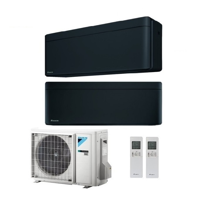 CLIMATIZZATORE CONDIZIONATORE DAIKIN BLUEVOLUTION DUAL SPLIT INVERTER STYLISH BLACK R-32 WI-FI 9000+12000 CON 2MXM50M9 - NEW TOTAL BLACK FTXA-BB FTXA-BT