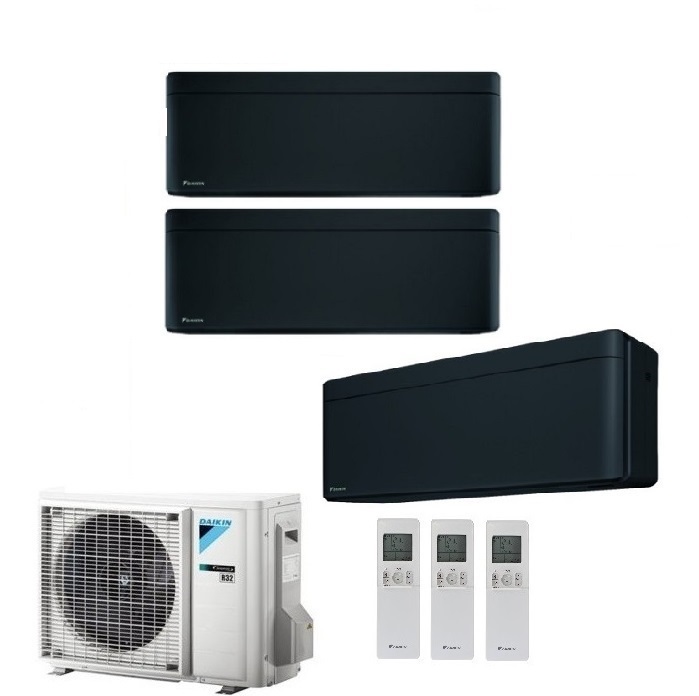 CLIMATIZZATORE CONDIZIONATORE DAIKIN BLUEVOLUTION TRIAL SPLIT INVERTER STYLISH BLACK R-32 WI-FI 9000+9000+12000 CON 3MXM68N - 9+9+12 - NEW TOTAL BLACK