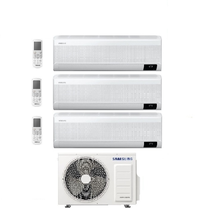 CLIMATIZZATORE CONDIZIONATORE SAMSUNG INVERTER TRIAL SPLIT WINDFREE AVANT 9000+9000+18000 con AJ068TXJ R-32 CLASSE A++ WIFI - NEW 9+9+18