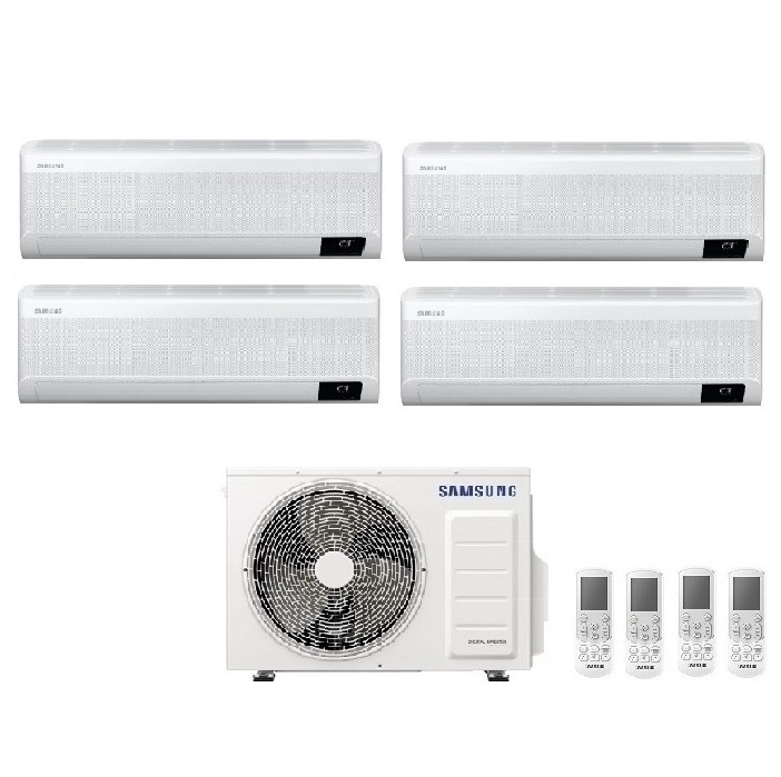 CLIMATIZZATORE CONDIZIONATORE SAMSUNG INVERTER QUADRI SPLIT WINDFREE ELITE 9000+9000+12000+12000 con AJ080TXJ R-32 CLASSE A++ WIFI - NEW 9+9+12+12