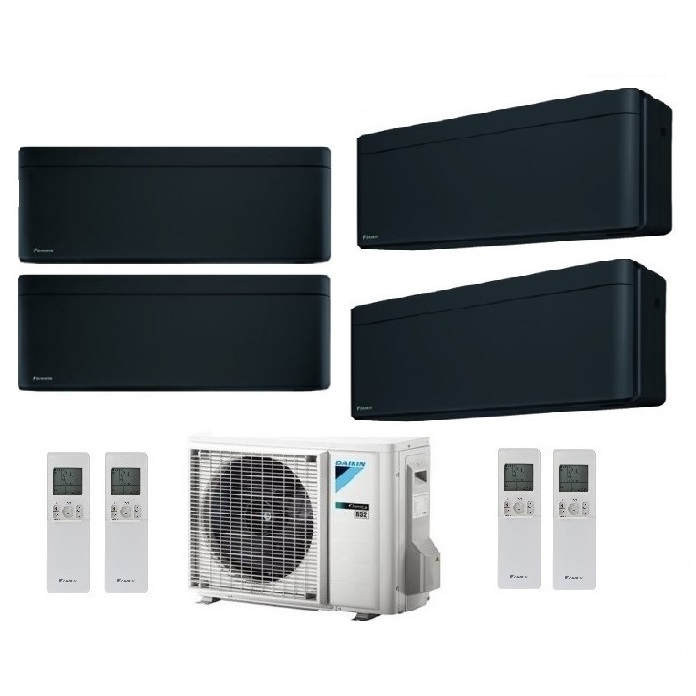 CLIMATIZZATORE CONDIZIONATORE DAIKIN BLUEVOLUTION QUADRI SPLIT INVERTER STYLISH BLACK R-32 WI-FI 9000+9000+9000+12000 CON 4MXM68N 9+9+9+12 - NEW TOTAL BLACK