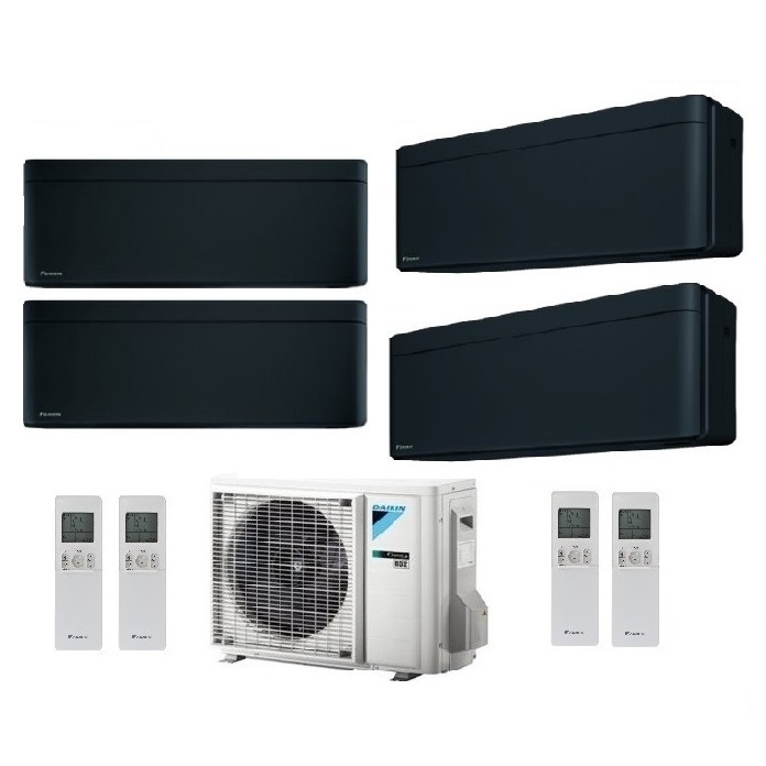 CLIMATIZZATORE CONDIZIONATORE DAIKIN BLUEVOLUTION QUADRI SPLIT INVERTER STYLISH BLACK R-32 WI-FI 7000+7000+9000+12000 CON 4MXM80N 7+7+9+12 - NEW TOTAL BLACK