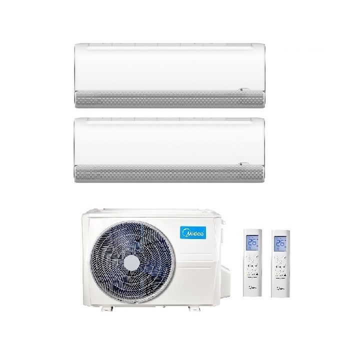 CLIMATIZZATORE CONDIZIONATORE DUAL SPLIT INVERTER MIDEA BREEZELESS+ R-32 12000+12000 BTU A++ 12+12 CON M2OD-18HFN8-Q WI-FI INCLUSO NEW