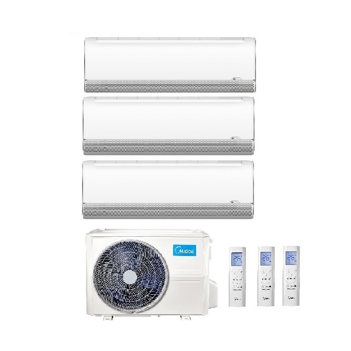 CLIMATIZZATORE CONDIZIONATORE TRIAL SPLIT INVERTER MIDEA BREEZELESS+ R-32 12000+12000+12000 BTU A++ CON M3O-27FN8-Q WI-FI INCLUSO NEW12+12+12
