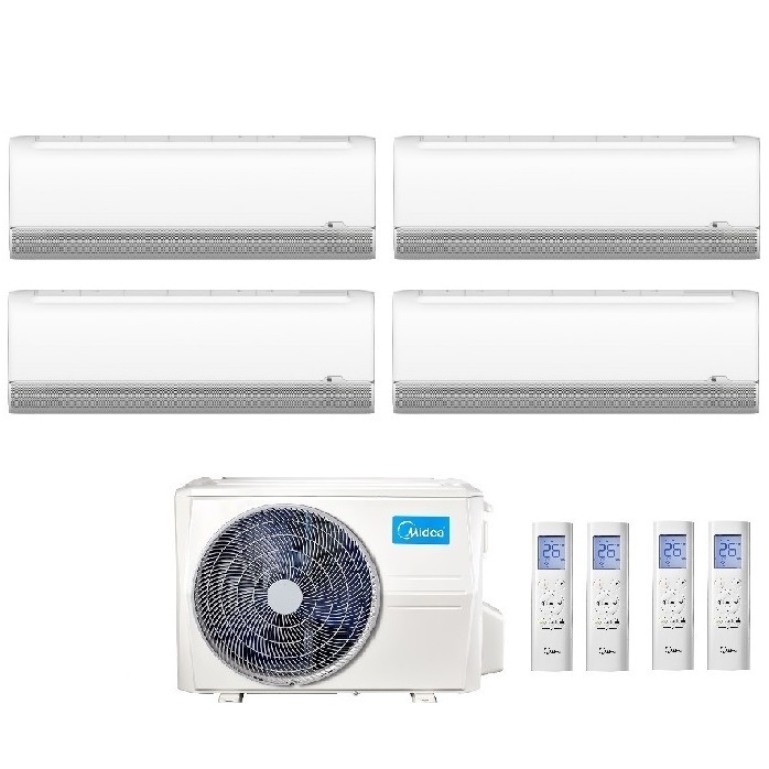 CLIMATIZZATORE CONDIZIONATORE QUADRI SPLIT INVERTER MIDEA BREEZELESS+ R-32 9000+9000+12000+12000 BTU A++ CON M4O-36FN8-Q WI-FI INCLUSO NEW9+9+12+12