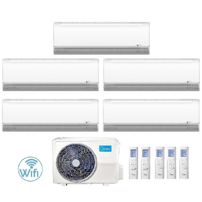 CLIMATIZZATORE CONDIZIONATORE PENTA SPLIT INVERTER MIDEA BREEZELESS+ R-32 9000+9000+9000+9000+9000 BTU A++ CON M5OE-42HFN8-Q  WI-FI INCLUSO NEW 9+9+9+9+9