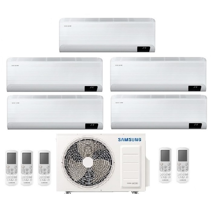 CLIMATIZZATORE CONDIZIONATORE SAMSUNG INVERTER PENTA SPLIT CEBU WI-FI 7000+9000+9000+9000+12000 con AJ100TXJ R-32 CLASSE A++ WIFI - NEW 7+9+9+9+12