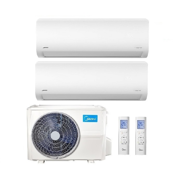 CLIMATIZZATORE CONDIZIONATORE DUAL SPLIT INVERTER MIDEA XTREME R-32 9000+18000 BTU 9+18 CON M2OD-18HFN8-Q WI-FI INCLUSO NEW