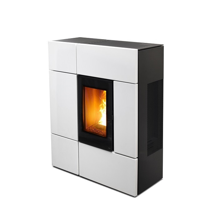 STUFA A PELLET CANALIZZABILE MCZ STREAM COMFORT AIR 12 M1 MAESTRO 12 KW IN ACCIAIO BIANCO