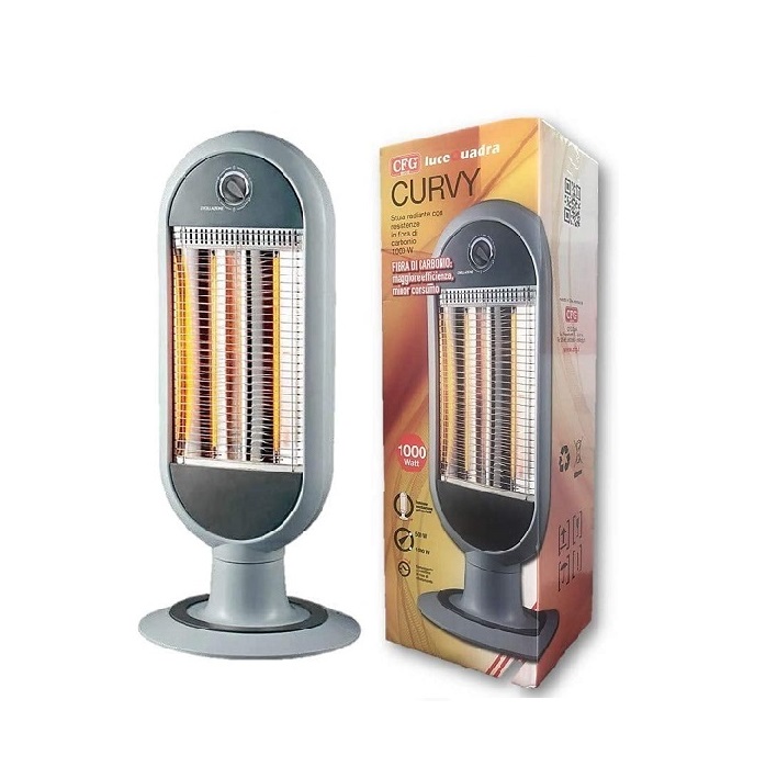 STUFA RADIANTE CFG CURVY CON RESISTENZE IN FIBRA DI CARBONIO 1000 W