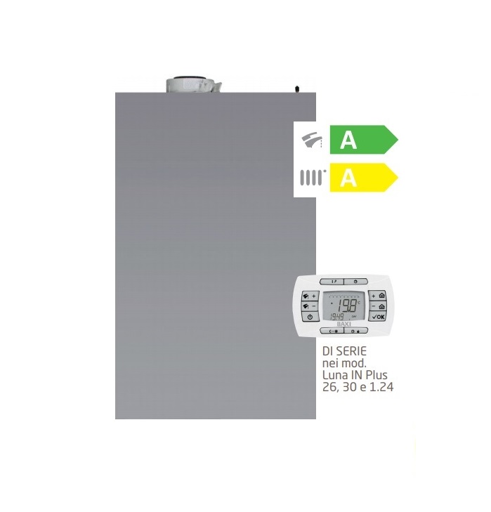 CALDAIA BAXI LUNA IN PLUS 30 A CONDENSAZIONE COMPLETA DI KIT SCARICO FUMI LOW NOX - NEW ERP