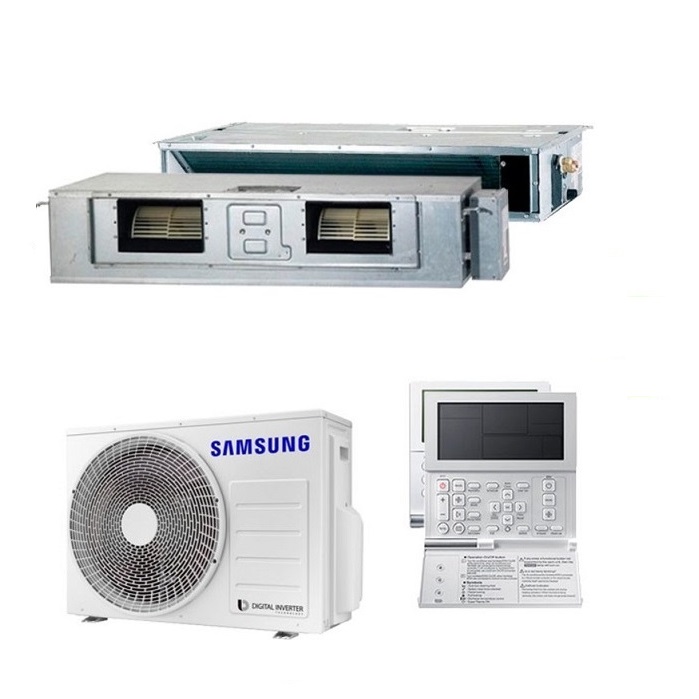 CLIMATIZZATORE CONDIZIONATORE SAMSUNG INVERTER CANALIZZABILE GAMMA FJM DUAL SPLIT 9000+18000 BTU CON AJ052TXJ3KG/EU R32 CON COMANDO A FILO PREMIUM-NEW