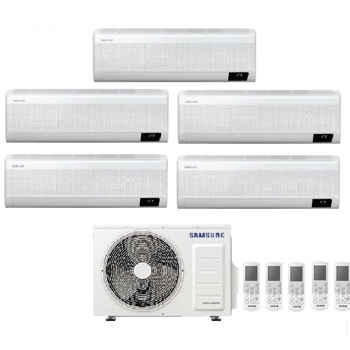 CLIMATIZZATORE CONDIZIONATORE SAMSUNG INVERTER PENTA SPLIT WINDFREE ELITE 9000+9000+9000+9000+12000 con AJ100TXJ R-32 CLASSE A++ WIFI - NEW 9+9+9+9+12