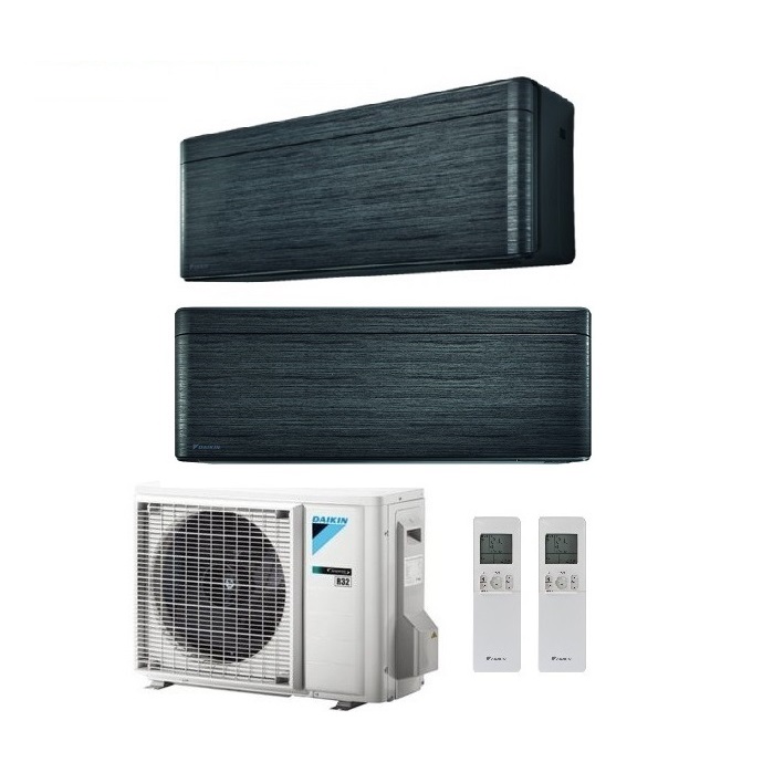 CLIMATIZZATORE CONDIZIONATORE DAIKIN BLUEVOLUTION DUAL SPLIT INVERTER STYLISH BLACKWOOD R-32 WI-FI 12000+12000 CON 2MXM68M9 - NEW REAL BLACKWOOD FTXA-BT