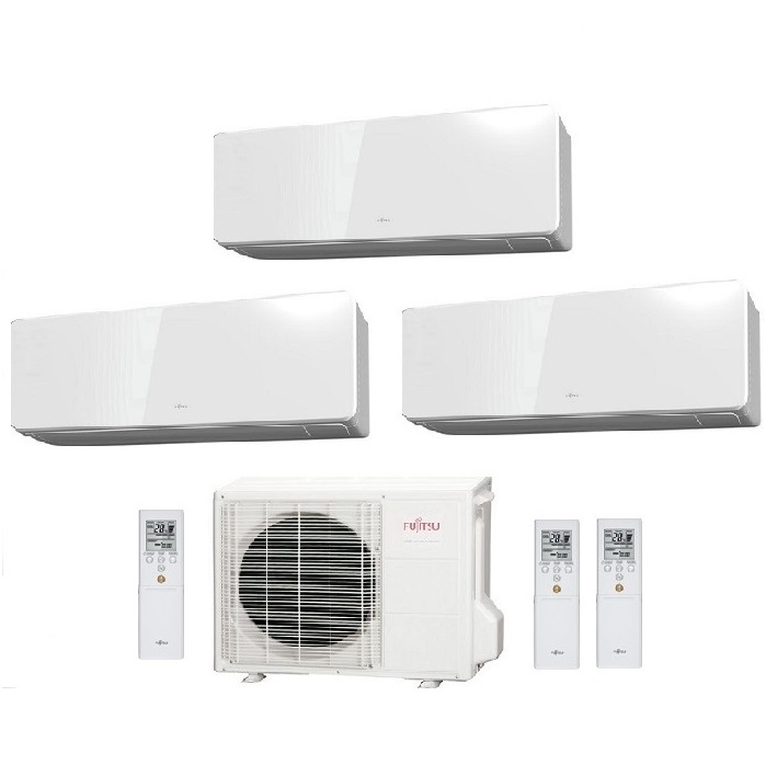 CLIMATIZZATORE CONDIZIONATORE FUJITSU TRIAL SPLIT PARETE INVERTER SERIE KG 7000+9000+12000 BTU con AOYG24KBTA3 7+9+12