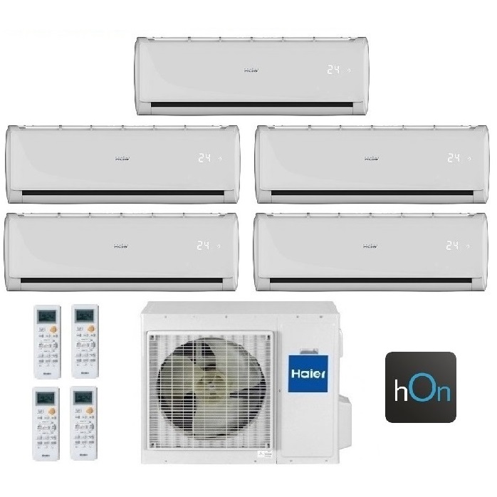 CLIMATIZZATORE CONDIZIONATORE HAIER PENTA SPLIT INVERTER TUNDRA PLUS R-32 7000+7000+9000+9000+12000 CON 5U105S2SS3FA WI-FI INTEGRATO 7+7+9+9+12 - NEW