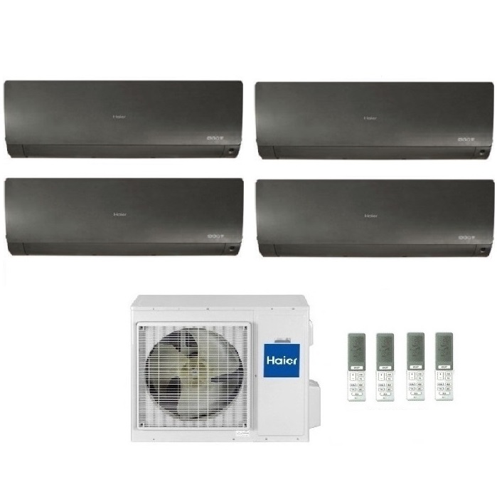 CLIMATIZZATORE CONDIZIONATORE HAIER QUADRI SPLIT INVERTER FLEXIS PLUS BLACK R-32 7000+7000+7000+9000 CON 4U85S2SR3FA WI-FI hOn - NEW -7+7+7+9