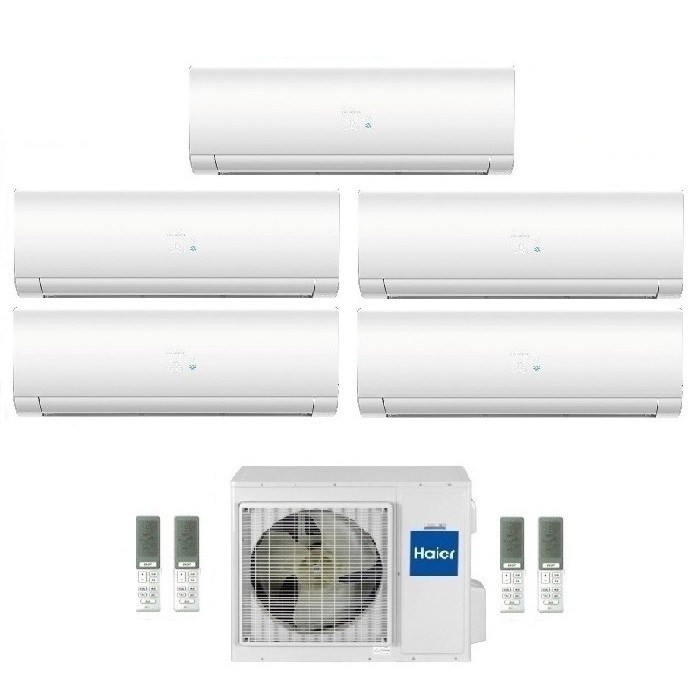 CLIMATIZZATORE CONDIZIONATORE HAIER PENTA SPLIT INVERTER IES PLUS R-32 7000+9000+9000+9000+12000 CON 5U90S2SS3FA WI-FI INTEGRATO 7+9+9+9+12 - NEW