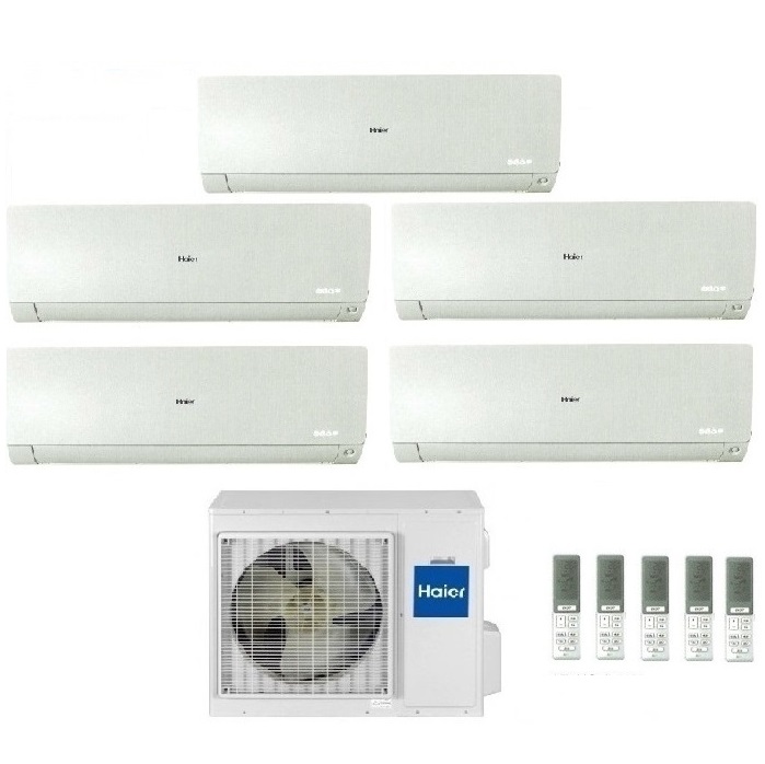 CLIMATIZZATORE CONDIZIONATORE HAIER PENTA SPLIT INVERTER FLEXIS PLUS WHITE R-32 7000+7000+7000+12000+12000 CON 5U90S2SS3FA WI-FI INCLUSO NEW - 7+7+7+12+12