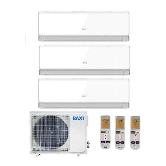CLIMATIZZATORE CONDIZIONATORE BAXI INVERTER TRIAL SPLIT HALO BIANCO 9000+9000+12000 CON LSGT60-3M R-329+9+12 - NEW