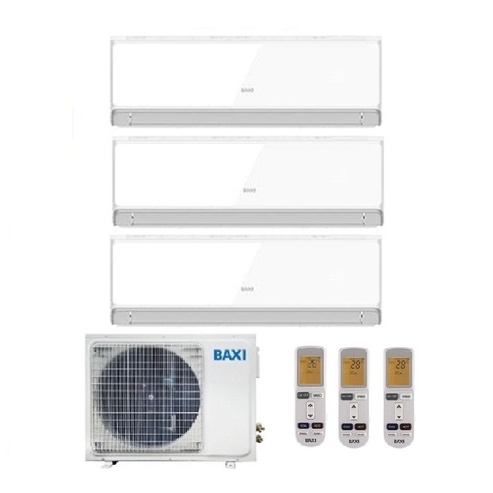 CLIMATIZZATORE CONDIZIONATORE BAXI INVERTER TRIAL SPLIT HALO BIANCO 12000+12000+12000 CON LSGT70-3M R-3212+12+12 - NEW