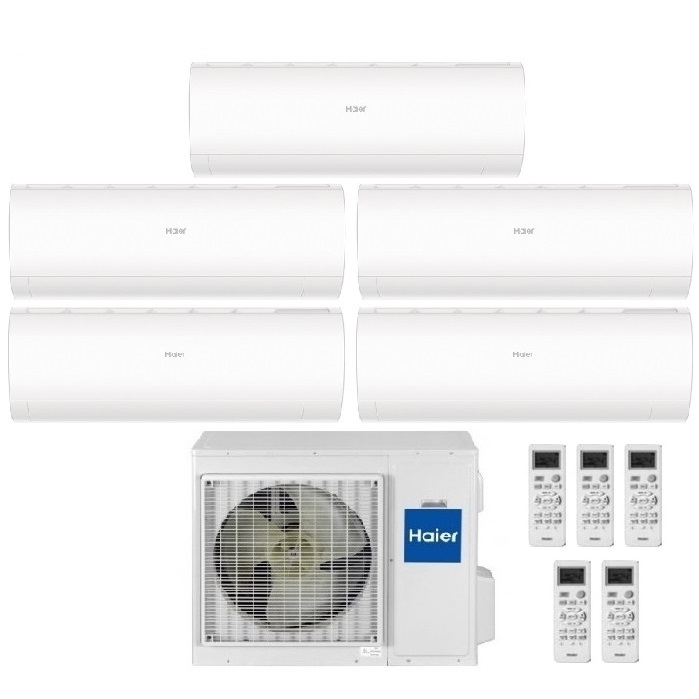 CLIMATIZZATORE CONDIZIONATORE HAIER PENTA SPLIT INVERTER PEARL R-32 9000+9000+9000+9000+9000 CON 5U90S2SS5FA WI-FI hOn - NEW - 9+9+9+9+9
