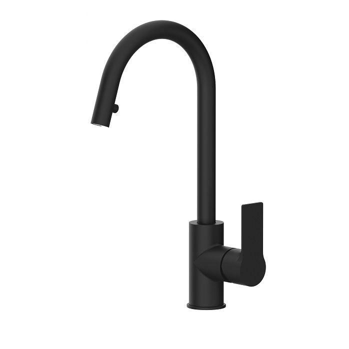 REMER MISCELATORE MONOCOMANDO ENERGY EY84NO PER LAVELLO CON CANNA ALTA GIREVOLE - NERO OPACO