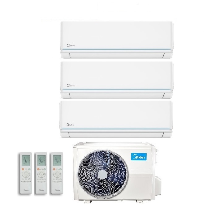 CLIMATIZZATORE CONDIZIONATORE MIDEA TRIAL SPLIT INVERTER EVOLUTION R-32 12000+12000+12000 BTU CON M3OF-27HFN8-Q WI-FI INCLUSO- NEW - 12+12+12