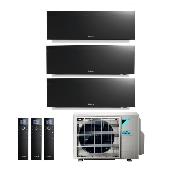 CLIMATIZZATORE CONDIZIONATORE DAIKIN TRIAL SPLIT INVERTER serie 3 FTXJ R-32 EMURA III NERO Bluevolution 7000+12000+12000 con 3MXM52N WI-FI INCLUSO - NEW -7+12+12