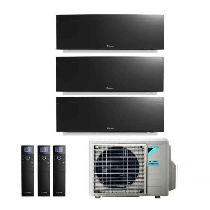 CLIMATIZZATORE CONDIZIONATORE DAIKIN TRIAL SPLIT INVERTER serie 3 FTXJ R-32 EMURA III NERO Bluevolution 7000+7000+15000 con 3MXM68N9 WI-FI INCLUSO - NEW -7+7+15
