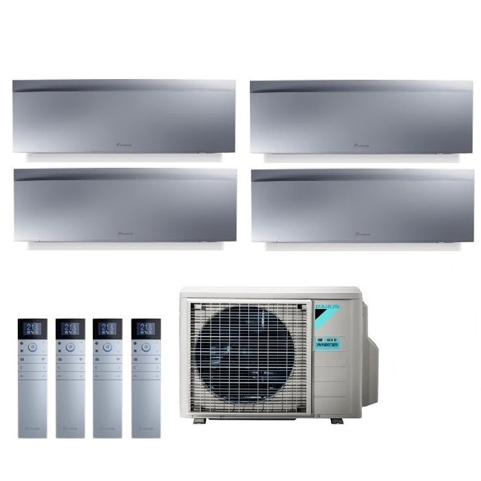 CLIMATIZZATORE CONDIZIONATORE DAIKIN QUADRI SPLIT INVERTER serie 3 FTXJ R-32 EMURA III ARGENTO Bluevolution 7000+9000+9000+12000 con 4MXM68N9 WI-FI INCLUSO - NEW -7+9+9+12