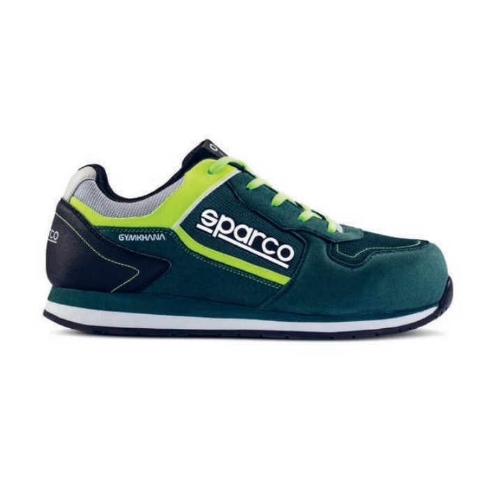 SCARPE ANTINFORTUNISTICA SPARCO TEAMWORK GYMKHANA SEB S1P SRC - COLORE VERDE SCURO/LIME cod. 07527VSLI - NEW