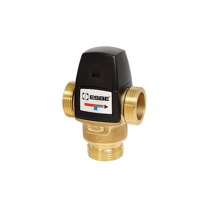 ESBE VALVOLA MISCELATRICE TERMOSTATICA 1''-3/4 FILETTO MASCHIO VTA322 - 3110100712 CON BOCCHETTONI E VALVOLA DI RITORNO