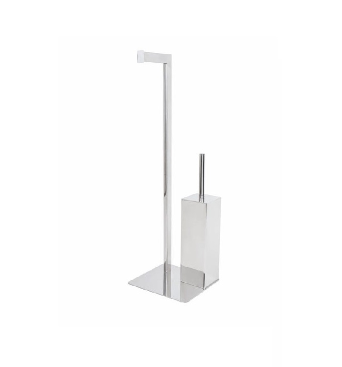 METAFORM PIANTANA PORTA ROTOLO E SCOPINO WC ZEUS TOP LINE CROMO - 101N65100