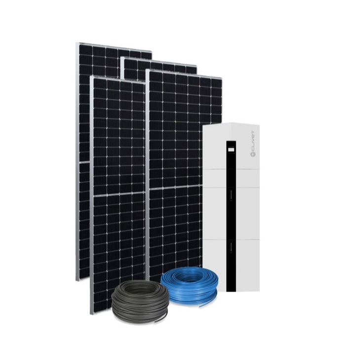 KIT FOTOVOLTAICO DA 4,92 KW COMPOSTO DA SISTEMA DI ACCUMULO ELETTRICO CLIVET SINERGY 51.10 CON 2 PACCHI BATTERIA DA 5 KWH  CON INVERTER MONOFASE DA 5 KW PIÙ PANNELLI SOLARI MONOCRISTALLINI SUNTECH ULTRA V PRO MINI DA 410 W E KIT CAVO COLLEGAMENTI