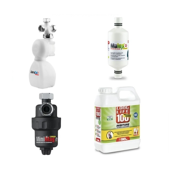 GEL NEMBO KIT SALVACALDAIA NK4 PLUS ZERO DOSATORE ANTICALCARE CON RICARICA LIQUIDA + DEFANGATORE + NEUTRALIZZATORE + INIBITORE GEL 101.400.35