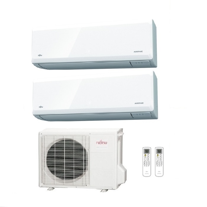 CLIMATIZZATORE CONDIZIONATORE FUJITSU DUAL SPLIT INVERTER SERIE KNCA 9000+9000 CON AOYG14KGTB2 – NEW R-32 WI-FI INTEGRATO KN 9+9