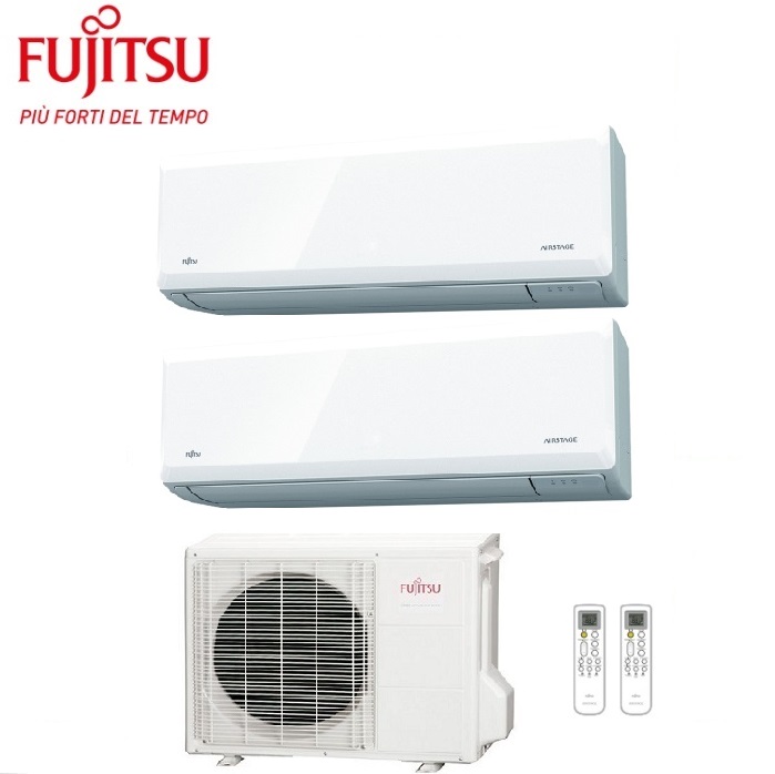 CLIMATIZZATORE CONDIZIONATORE FUJITSU DUAL SPLIT INVERTER SERIE KNCA 7000+7000 CON AOYG14KGTB2 – NEW R-32 WI-FI INTEGRATO KN 7+7