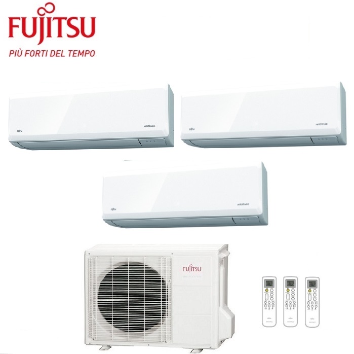 CLIMATIZZATORE CONDIZIONATORE FUJITSU TRIAL SPLIT INVERTER SERIE KNCA 9000+9000+12000 CON AOYG24KGTB3 – NEW R-32 WI-FI INTEGRATO KN 9+9+12