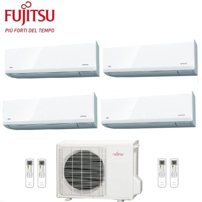 CLIMATIZZATORE CONDIZIONATORE FUJITSU QUADRI SPLIT INVERTER SERIE KNCA 9000+9000+9000+12000 CON AOYG30KGTB4 – NEW R-32 WI-FI INTEGRATO KN 9+9+9+12